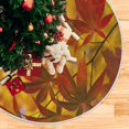 thumbnail image 5 of FMSHPON Maple Leaves Xmas Christmas Tree Skirt Stand Mat for Holiday Party Decoration Indoor Outdoor 48 inches, 5 of 6