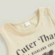 thumbnail image 3 of Conjunto De Trajes De Ropa De Verano Camisetas sin mangas estampadas para bebés, pantalones cortos, ropa para niños, trajes (color arena 3-6M) Cgtredaw para Niño Color arena T S, 3 of 8