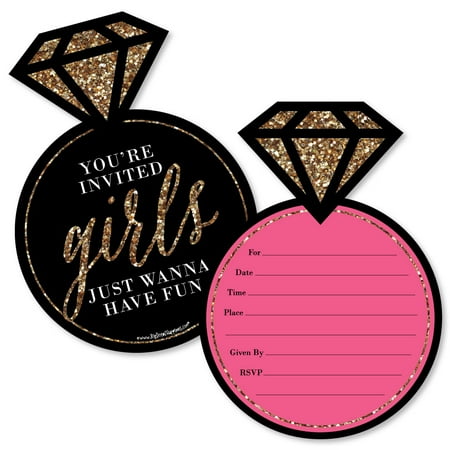 girls night out shaped fill in invitations bachelorette party