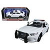 2013 Ford Police Interceptor Unmarked Police Car White 1/24 Diecast Model Car by Motormax