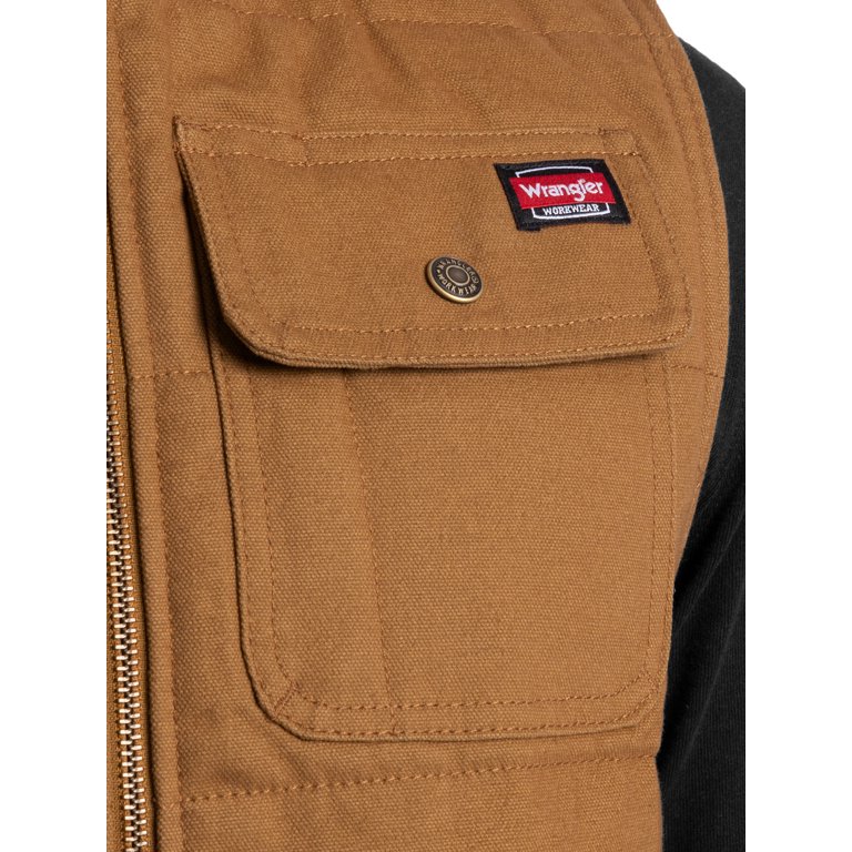 Wrangler Workwear Men's Quilted Duck Work Vest, Size Small