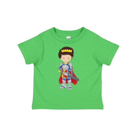 Inktastic Boy Prince, Knight In Shining Armor, Brown Hair Boys Toddler T-Shirt
