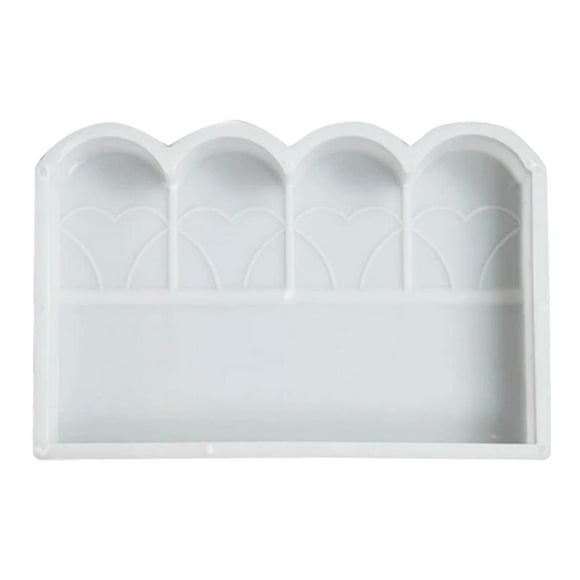 1 molde de plástico para cercas, molde para cercas de patio, molde de cemento para ladrillos de hormigón para hacer bordillos de rieles de cercas (blanco)