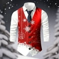 thumbnail image 2 of KKBOTIVE Mens Christmas Suit Vest - Slim Fit Business Dress Vests Outercoat - Holiday Season Christmas Prom Apparel Men's Fall Winter Comfort Party Wear c-Red Size: XXL, 2 of 5