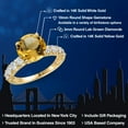 thumbnail image 2 of Gem Stone King 14K Two Tone Gold Yellow Citrine and Lab Grown Diamond Engagement Ring for Women | 4.40 Cttw | Round 10MM | Gemstone November Birthstone | Size 8, 2 of 6
