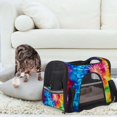 thumbnail image 7 of Tie Dye Pet Carrier Bag with Sherpa Base and 900D Oxford Cloth Fabric, 17x10x11.8 in, Adjustable Nylon Webbing - Ideal for Travel and Outdoor Activities, 7 of 7