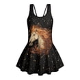 thumbnail image 4 of Uourmeti Celestial Horse Print Girls' Skirted One-Piece Swim Dress - Quick Dry, Soft Stretchy Bathing Suit for Beach, Pool & Summer Vacations, 4 of 8