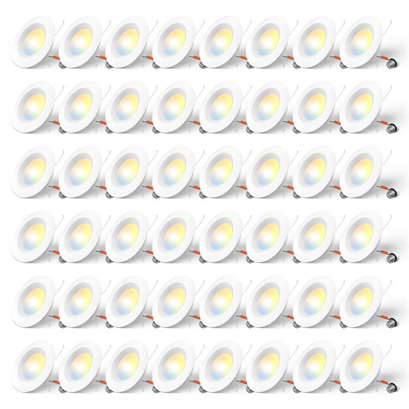 Amico luces LED empotrables de 5-6" con 5 CCT, paquete de 48, regulables