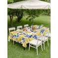 thumbnail image 4 of Outdoor Tablecloth with Umbrella Hole for Patio/Picnic/Party/Camping, Hand Drawn Lemon Waterproof Table Cloth Rectangle Table Cover Washable, Blue Leaves Summer Tropical Botanical (60"x 120"), 4 of 8