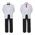 thumbnail image 2 of 6pc Baby Toddler Boy Teen Formal Black & White Suit Set Satin Necktie Sm-20, 2 of 4