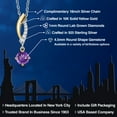 thumbnail image 2 of Gem Stone King 925 Silver and 10K Yellow Gold Purple Amethyst and White Lab Grown Diamond Pendant Necklace for Women | 0.36 Cttw | Gemstone February Birthstone | Round 4.5MM | With 18 inch Chain, 2 of 6