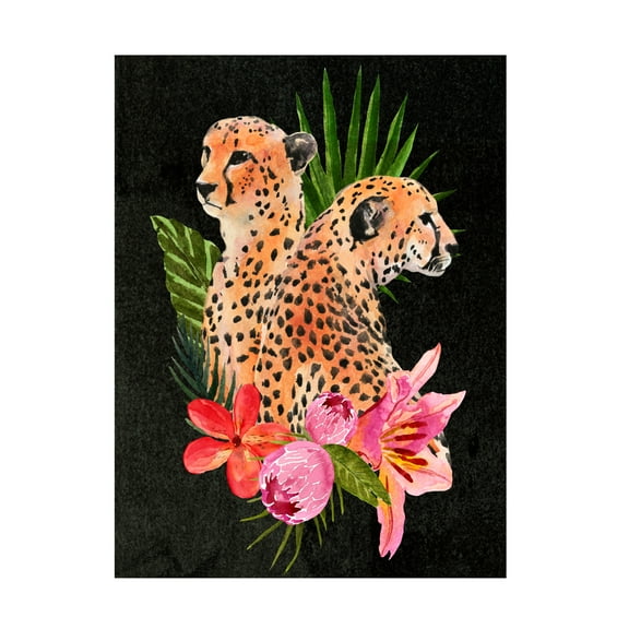 Annie Warren 'Cheetah Bouquet I' Canvas Art