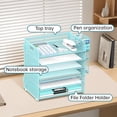 thumbnail image 3 of INTIGE 6 Tier Paper Organizer with 4 Pen Holders, Mesh Desk Organizer Letter Tray with Handle, 3 of 5