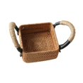 thumbnail image 2 of Cesta de ratán, cesta para aperitivos, bandeja para servir, cesta de pan tejida a mano novedosa, cesta de almacenamiento para cafeterías, vacaciones, B, 2 of 8