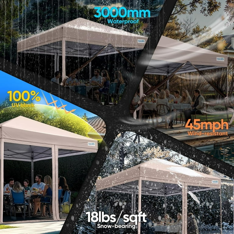 Quictent 6.6x6.6 ft Pop-up Canopy Tent, Mosquito Netting