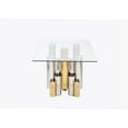 thumbnail image 6 of JERFIT 48 inch Modern Gold Coffee Table with Clear Tempered Glass Top, Stainless Steel Rectangular Cocktail Table for Living Room, 6 of 6
