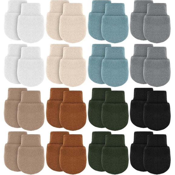 16 Pairs Mittens for Boys Girls Mittens No Scratch Gloves for 0-6 Months