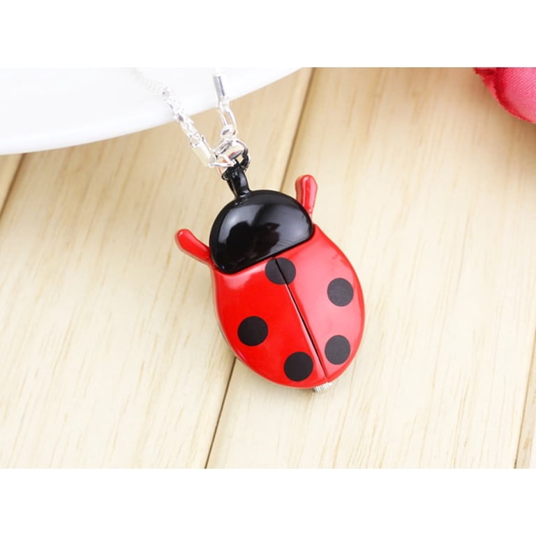Victoria Wieck Red and Black Ladybug Pendant Watch Necklace Ladybug Locket Necklace: Women main image 4
