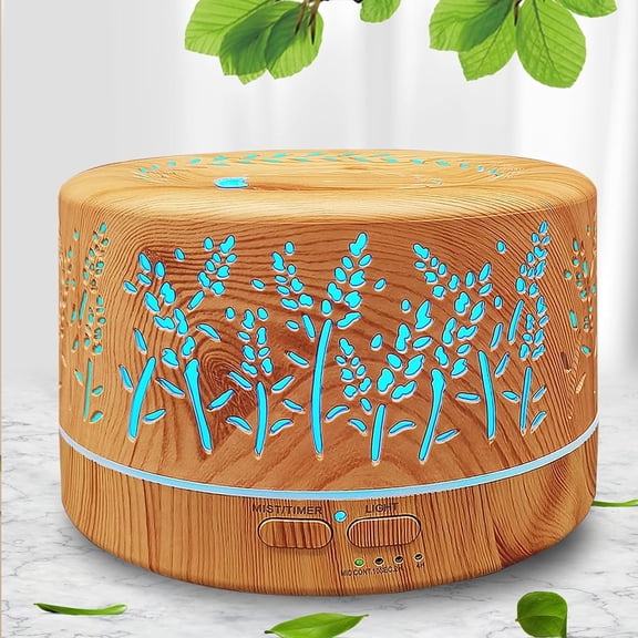 Dongzhen Diffusers for Essential Oils Large Room 600ml,Essential Oil Diffusers for Home with R/C Light Brown