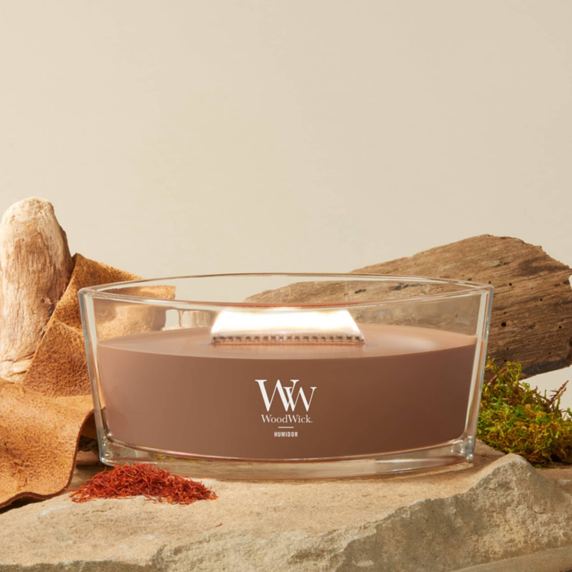 (2 pack) WoodWick Ellipse Scented Candle, Humidor, 16 oz