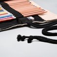 thumbnail image 3 of Injueey Nueva lona Wrap Cable Lines Lápiz Bolígrafos Herramientas Accesorios Organizador Roll Up Bag pinturas Blanco 20*23cm, 3 of 6