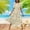 Beige, variant on Sakmal Dresses for Women Elegant Floral Ruffle Boho Beige Comfort Fit Short Sleeve Maxi Sundress