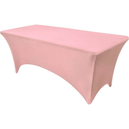 

Uralili Fitted Table Cover Elastic Spandex Tablecloth 4 ft Bed Table Clothes-Pink