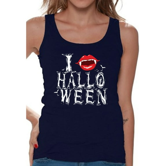 Awkward Styles Women's Halloween Graphic Tank Tops I Fangs Halloween Vampire Fangs