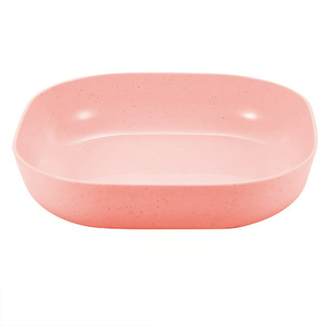 Dinner Plate Tableware Wheat Straw PP Dinnerware For Dish Fruits Serving Sauce DippingDeep Square Pink