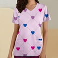 thumbnail image 4 of Samickarr Valentine's Day Printed Scrub Shirts For Women With Pockets Short Sleeve Nurse Uniform Scrubs Tops V Neck Working Uniform Protective Tops, 4 of 6