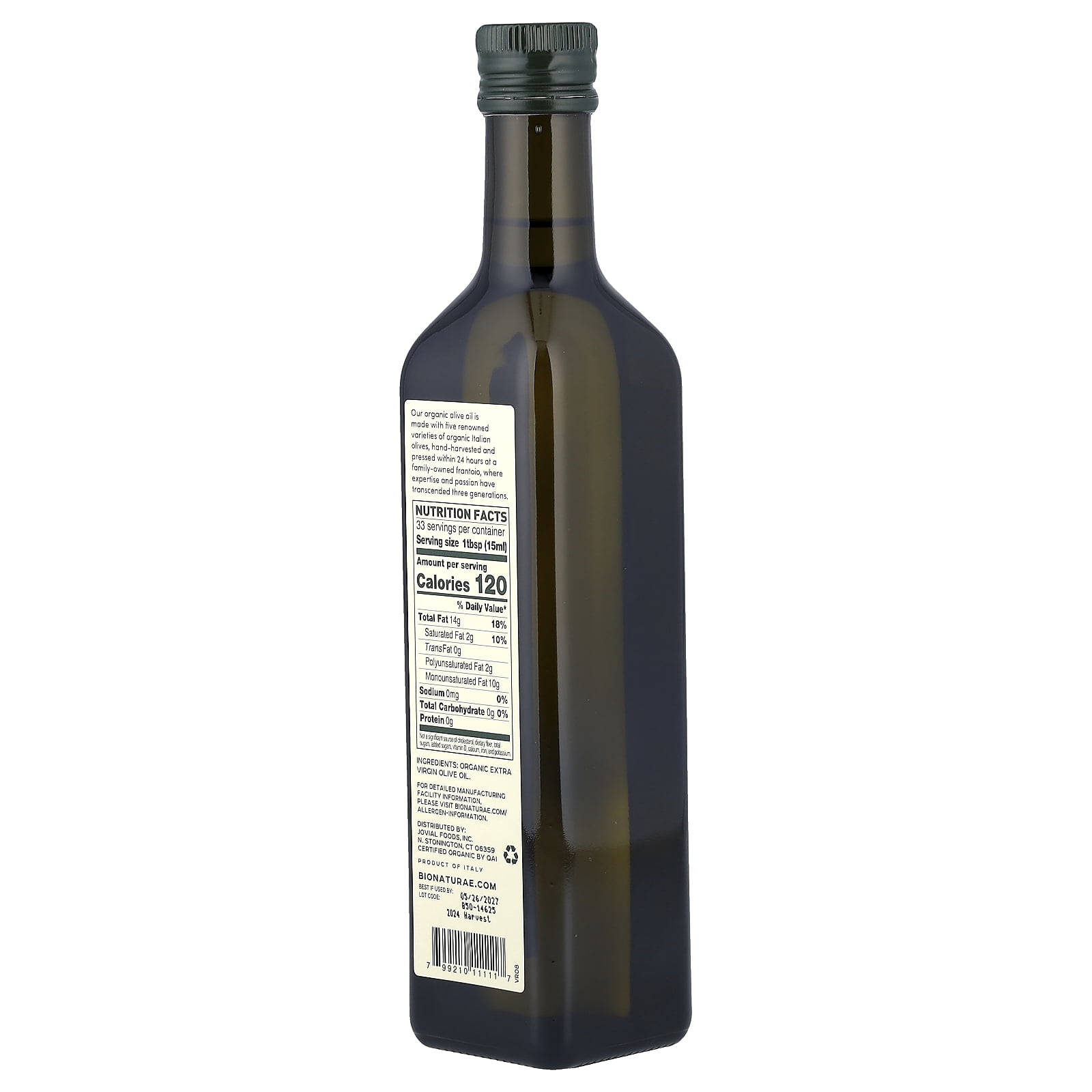 Bionaturae Olive Oil Organic Extra Virgin, 17 Fl Oz