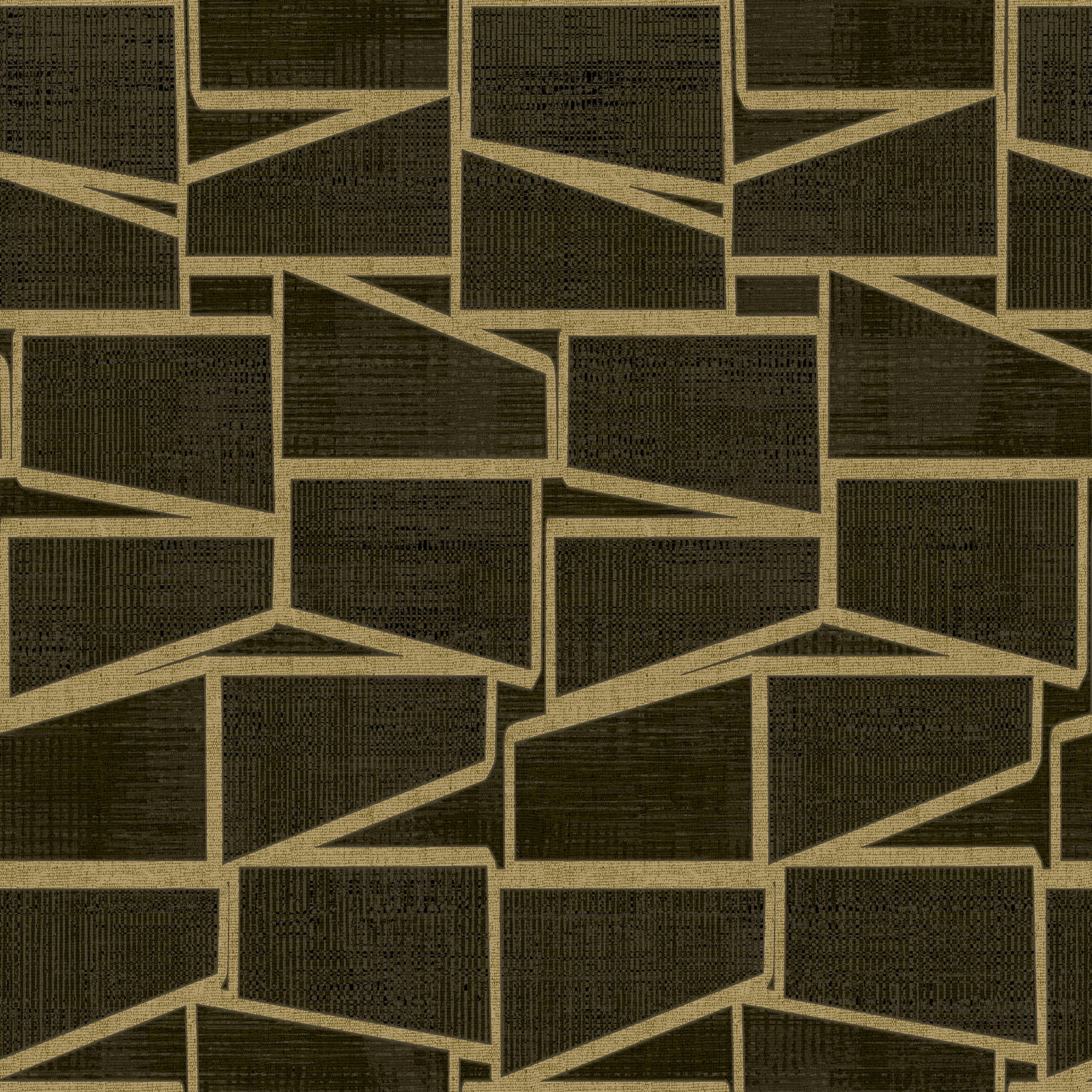 (2 pack) Roommates Studio Black and Gold Carver Geo Peel and Stick Wallpaper 30.75 Sq. ft, 1 Count