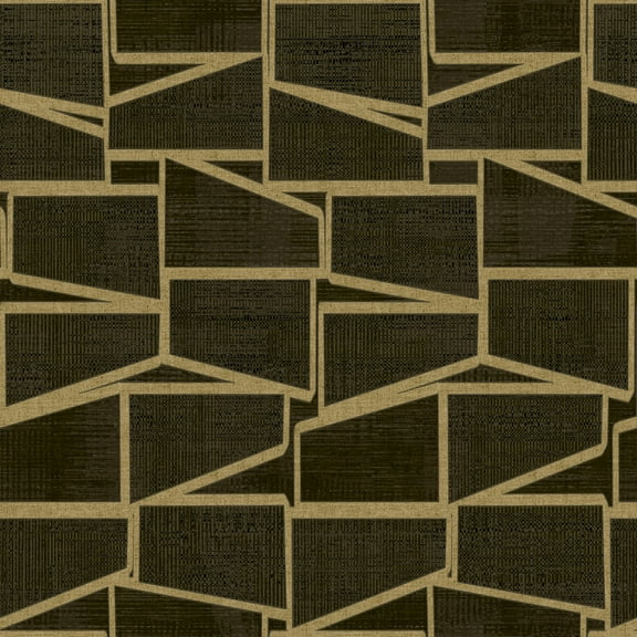 Roommates Studio Black and Gold Carver Geo Peel and Stick Wallpaper 30.75 Sq. ft, 1 Count