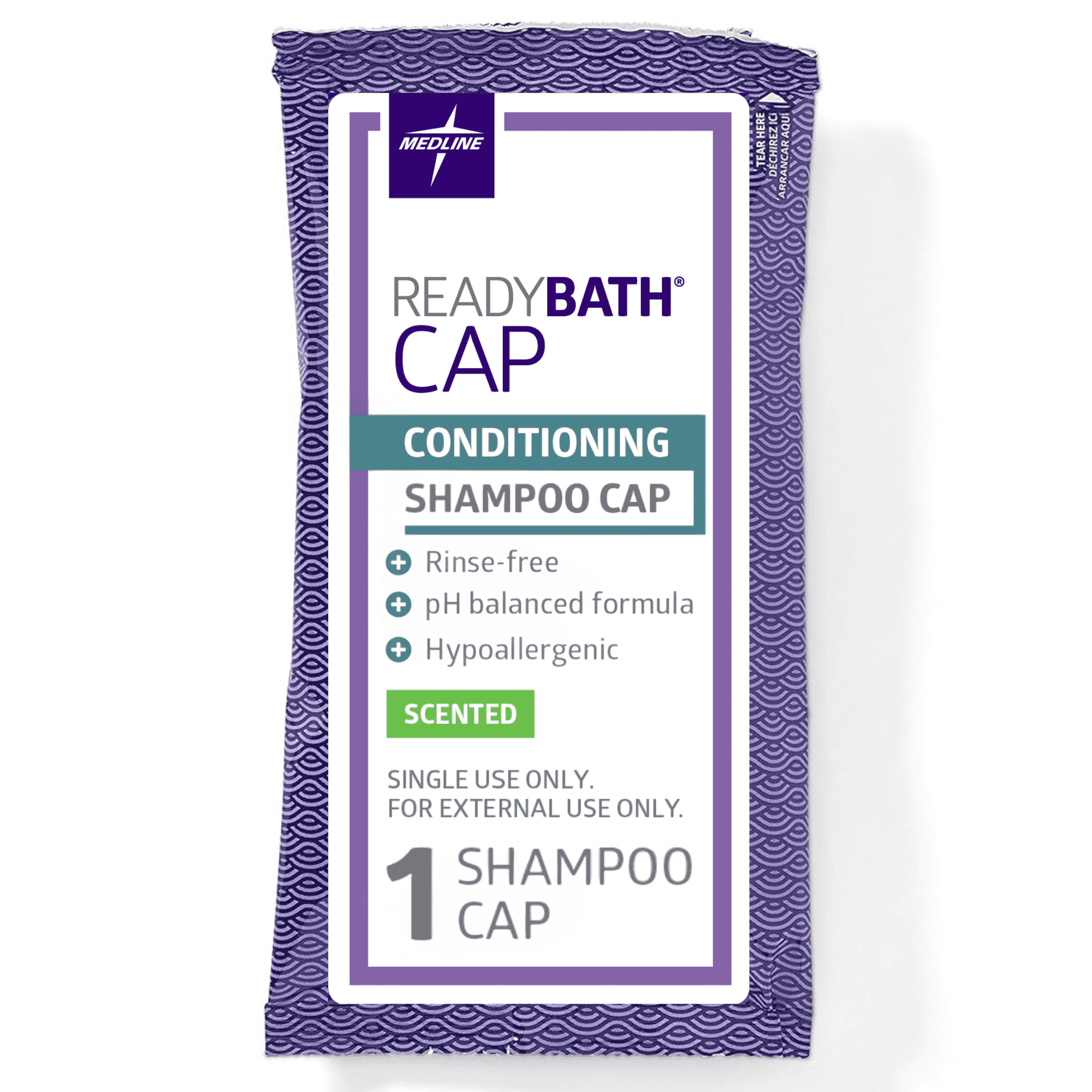 ReadyBath Rinse-Free Shampoo And Conditioning Caps, Scented, 30 Count