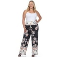 thumbnail image 2 of White Mark Women's Plus Size Floral Paisley Printed Palazzo Pants, 2 of 5
