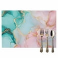 thumbnail image 2 of Pink Teal Blue Placemats Set of 6, Abstract Watercolor Marble Textured Table Mats Washable Heat-Resistant Non-Slip Place Mats for Kitchen Dinner Table Indoor Outdoor Decor,13x19 Inch, 2 of 9