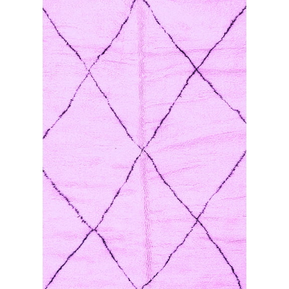 Ahgly Company Indoor Rectangle Solid Purple Modern Area Rugs, 5' x 7'