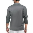 thumbnail image 5 of UVEASISHA Long Sleeve Polos Shirts for Men Regular Fit Business Work Poloss Solid Casual Collared Tshirt with Pocket Gray XXL, 5 of 8