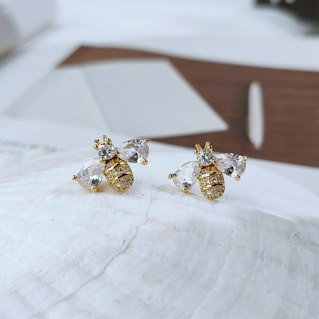 Bee Stud Earrings Honey Bees Studs Earrings Pushback Closure Earrings Bee Stud Earrings Honey Bees Studs Earrings Handmade Jewelry Pushback Closure Earrings Minimalist Fashionable