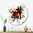 thumbnail image 2 of Designart "Abstract Dreamscape in Red and Black II" Abstract Shapes Oversized Wall Clock, 2 of 5
