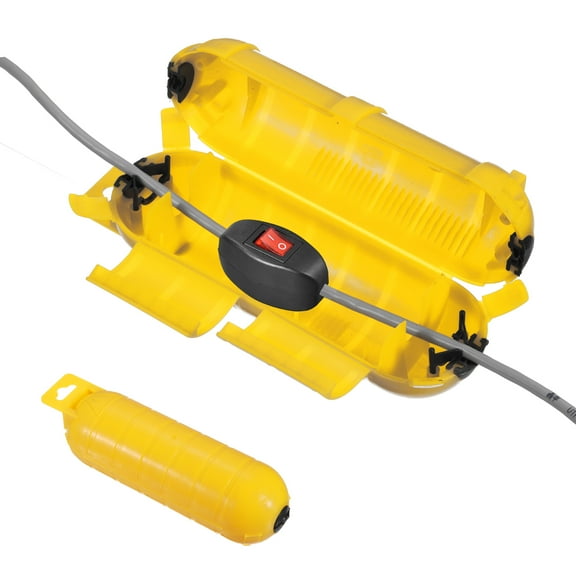 Extension Cord Cover IP44 Water-Resistant Electrical Connection Box, Yellow
