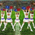 thumbnail image 7 of NOGIS Cheerleader Pompom Dance Party Accessories - 4Pcs Party Dress Cheerleading Gifts - Cheer Gifts Party Set - Dance Costume for Graduation Noise Makers and Sporting Events Makers (Red, Blue), 7 of 7