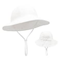 thumbnail image 3 of THDHVS Toddler Hat,Solid Color Cotton Bucket Hat with Bow Tie Breathable UPF Sun Protection Adjustable Strap Hat for Toddlers,Sun Hat White 2-3 Years, 3 of 9
