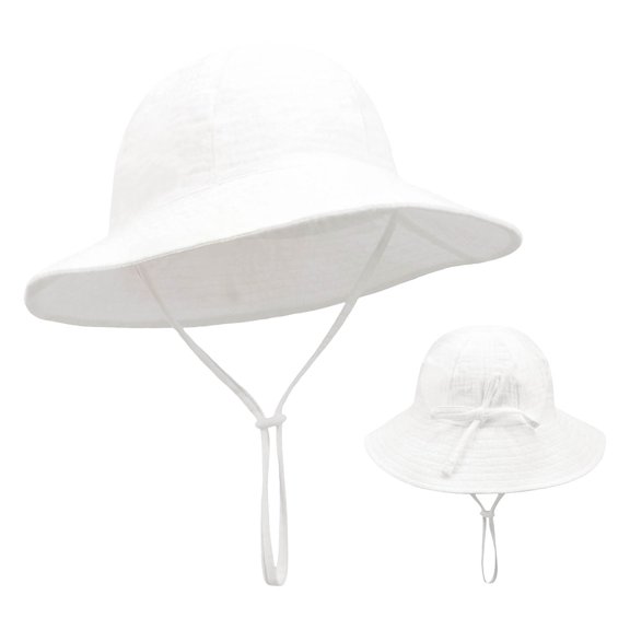 ZToonmas Kids Wide Brim Sun Hat Adjustable Chin Strap Bucket Hat Breathable Toddler Outdoor Beach Cap for 1-8 Years