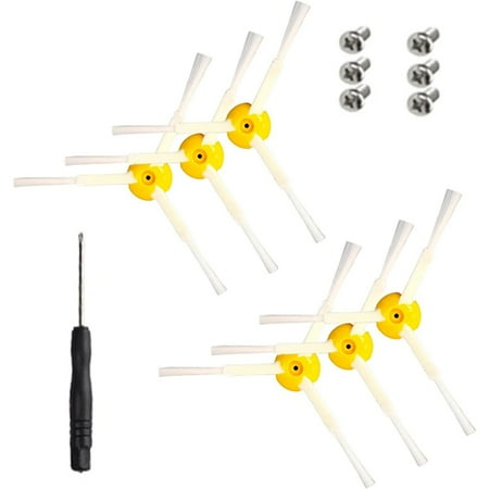 

6Pcs Spare Side Brushes Spare Parts Brush for 500 600 and 700 Series - Includes Screws and Screwdriver