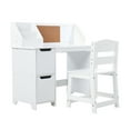 thumbnail image 4 of Kids Desk and Chair Set, Children Wooden School Learning Table w/Drawer & Storage Cabinets, Student Writing Computer Workstation for Bedroom & Study Room, Gift for Ages 3-8, 4 of 4