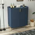 thumbnail image 5 of 2-Door Home Wine Bar Cabinet with Wine Rack & Adjustable Shelves, Modern Sideboard (Soft-Closing Hinges), Dining Room Buffet, Liquor Cabinet (Blue), 5 of 8