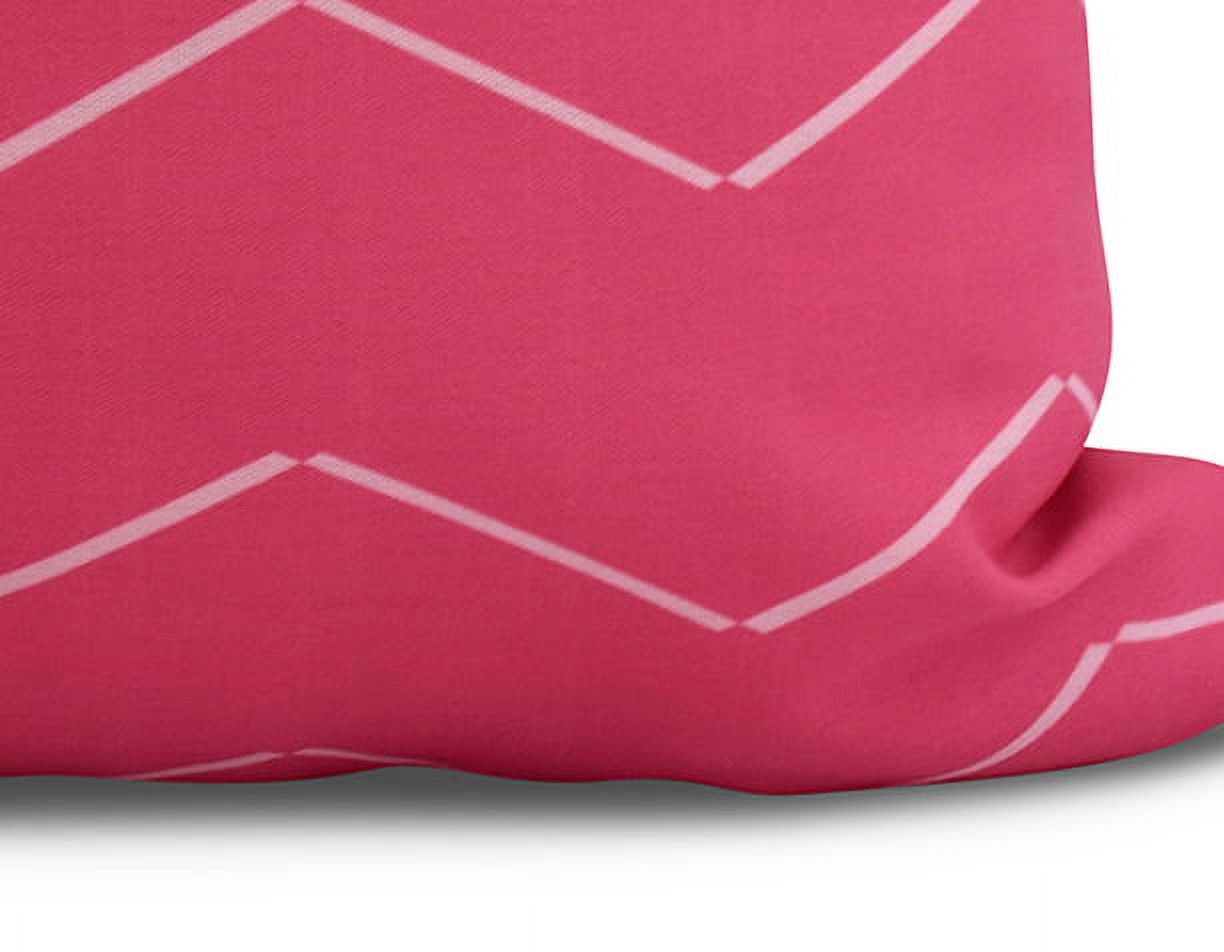Simply Daisy, 20" x 20" Harlequin Stripe, Geometric Print Outdoor Pillow, Pink/Fushcia