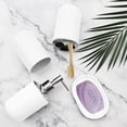 thumbnail image 3 of Bathroom Accessory Set, 4 pcs Shatter-Resistant Resin Bathroom Accessories Set Include Lotion Soap Dispenser Toothbrush Holder Soap Dish Modern Bathroom Decor, Gift for Home (Beige 4pcs), 3 of 7