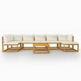 thumbnail image 3 of vidaXL 8 Piece Garden Lounge Set with Cushion Cream Solid Acacia Wood, 3 of 12
